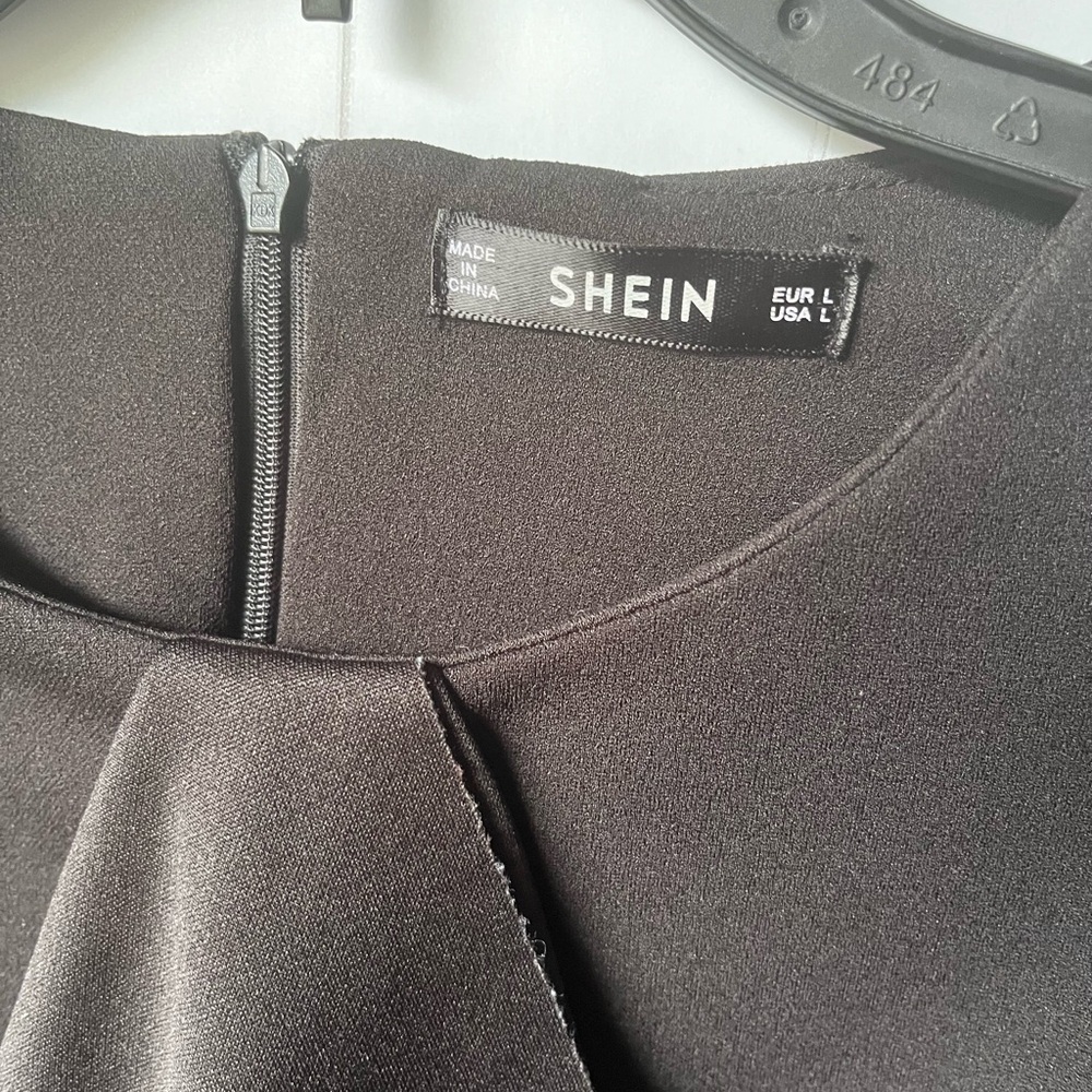 Black Peplum Top - Picture 3 of 4